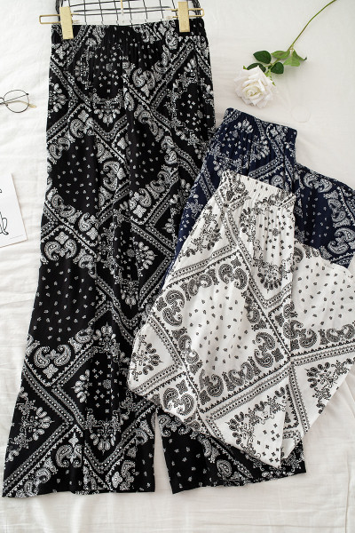 Alkalmi női nadrág magas derékkal - széles modell