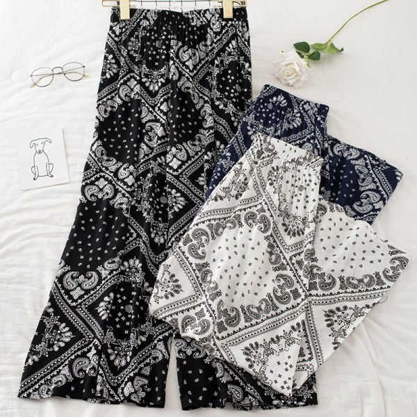 Alkalmi női nadrág magas derékkal - széles modell