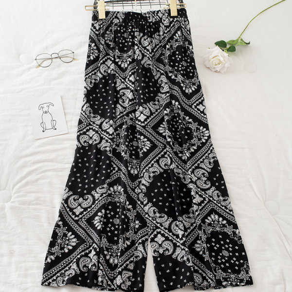 Alkalmi női nadrág magas derékkal - széles modell