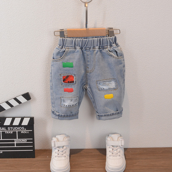 Új modell gyerekszett fiúknak kétrészes farmer + blúz