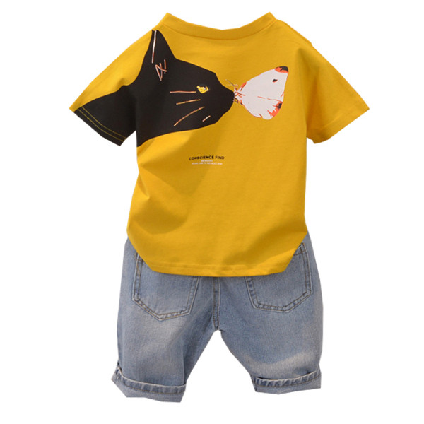 Új modell gyerekszett fiúknak kétrészes farmer + blúz