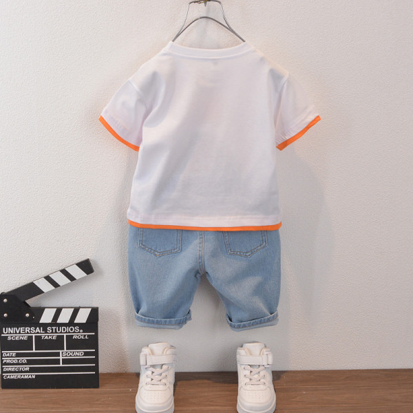 Új modell kétrészes gyerek szett fiú farmer + blúzhoz