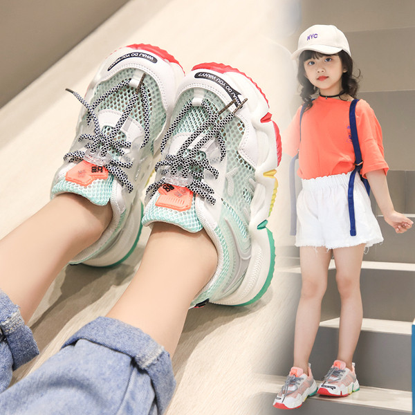 Sport és mindennapi gyerekcipők fűzővel és szilikonnal