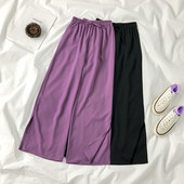 Női alkalmi nadrág nyakkendővel és gumis derékkal