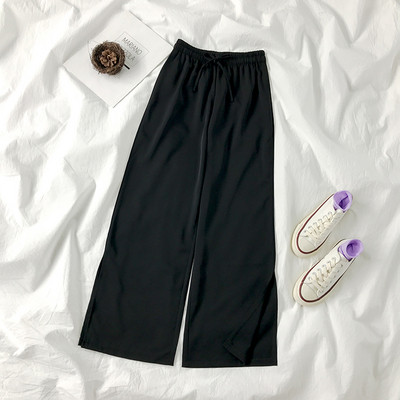 Női alkalmi nadrág nyakkendővel és gumis derékkal