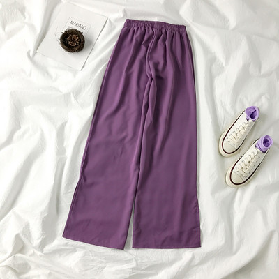 Női alkalmi nadrág nyakkendővel és gumis derékkal