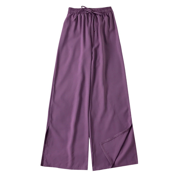 Női alkalmi nadrág nyakkendővel és gumis derékkal