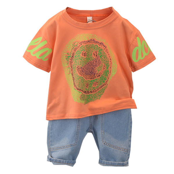 Gyerekkészlet fiúknak kétrészes rövid farmer + rövid ujjú blúz