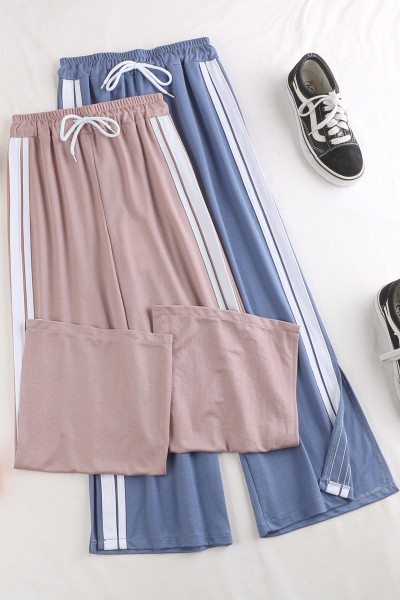 Alkalmi női nadrág szegéllyel, magas derékkal