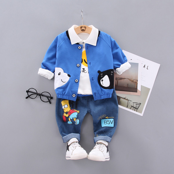 Moodne kolmeosaline lastekomplekt poistele