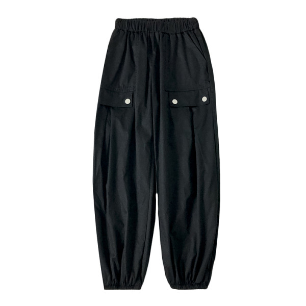 Naiste elastse vöökoha ja taskutega püksid