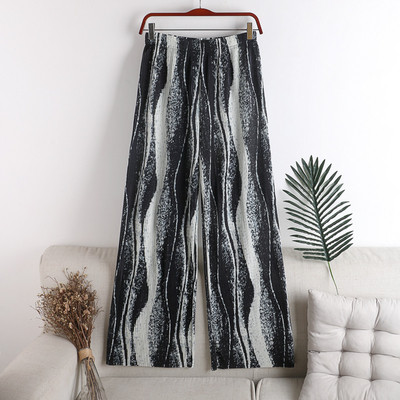 Redős női hosszú nadrág elasztikus, magas derékkal