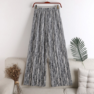 Redős női hosszú nadrág elasztikus, magas derékkal