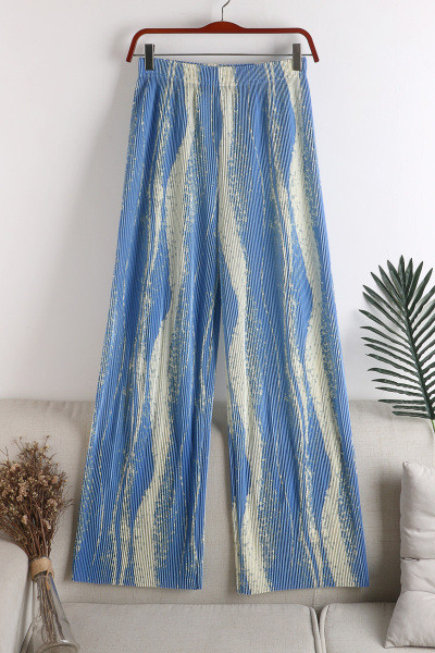 Redős női hosszú nadrág elasztikus, magas derékkal