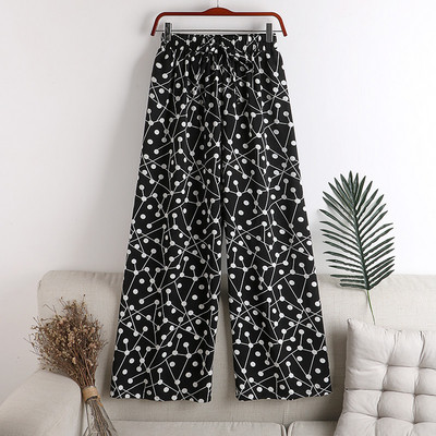 Nyári női nadrág magas derékkal és nyakkendővel - többféle modell