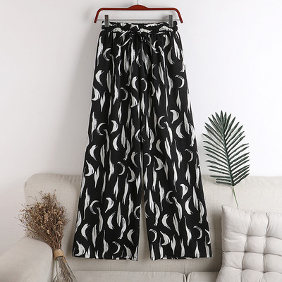 Nyári női nadrág magas derékkal és nyakkendővel - többféle modell