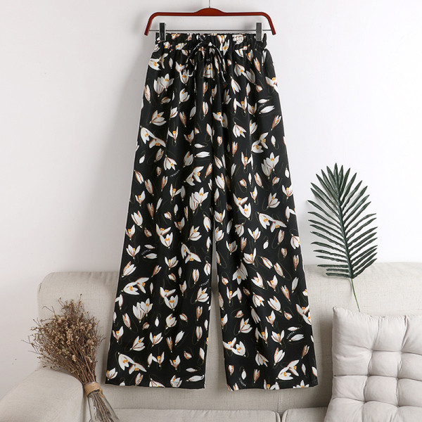 Nyári női nadrág magas derékkal és nyakkendővel - többféle modell