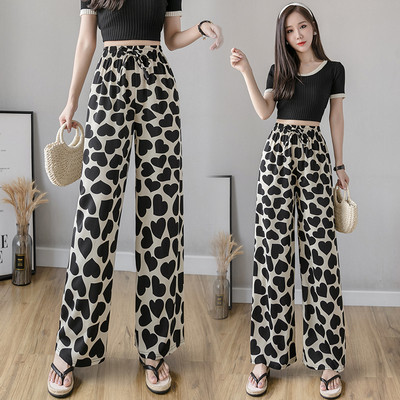 Női hosszú, széles nadrág gumival és megkötővel