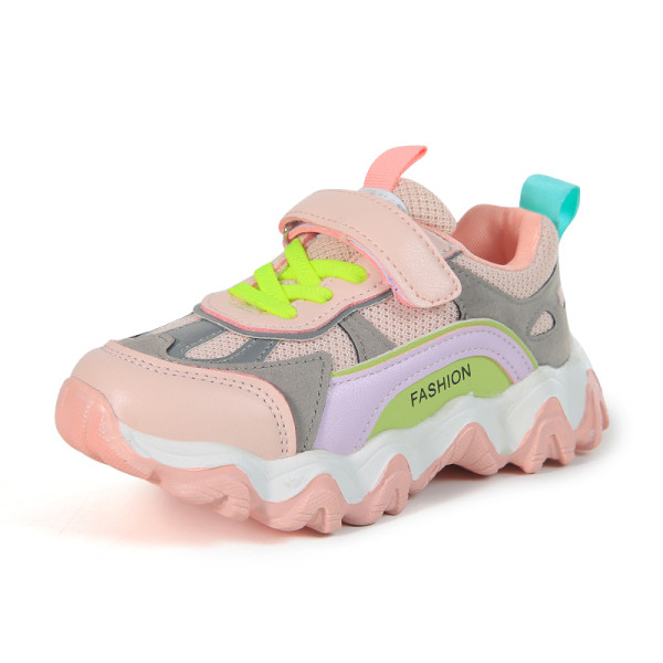 Sport és mindennapi gyerek tornacipő mintával és fűzővel