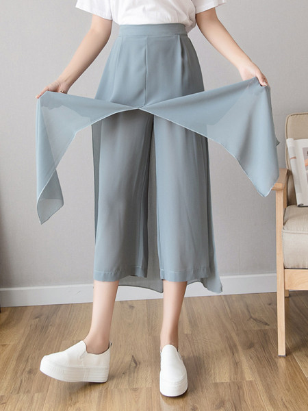 Sieviešu bikses ar augstu vidukli un 7/8 garumu