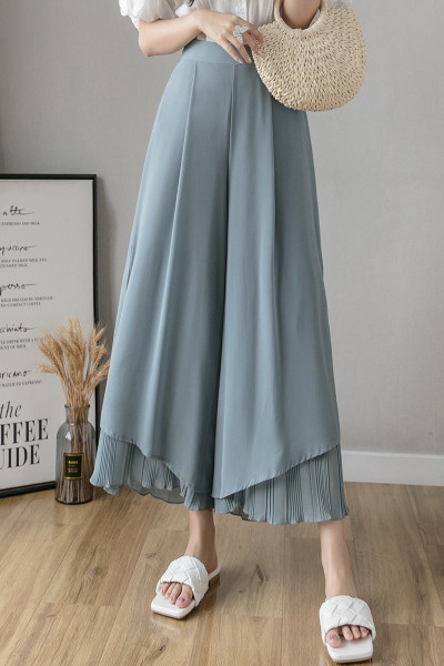 Női alkalmi széles nadrág, magas derékkal