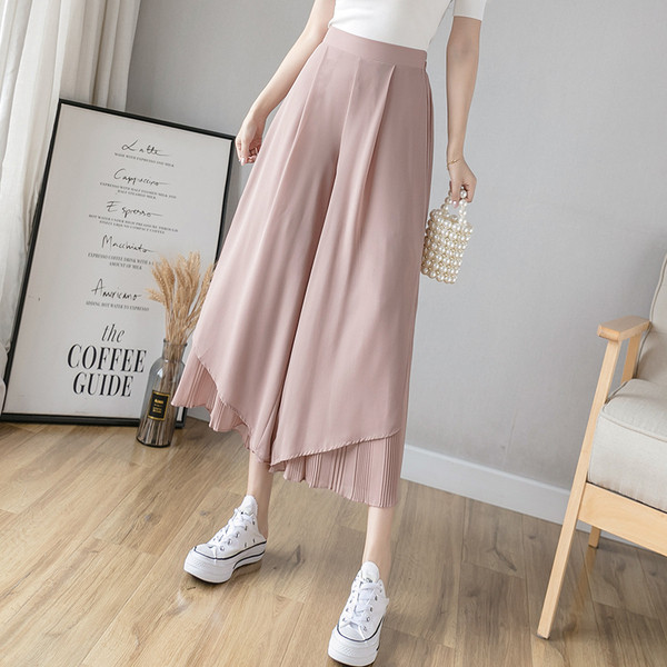 Női alkalmi széles nadrág, magas derékkal