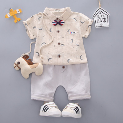 Παιδικό μοντέρνο σετ για αγόρια πουκάμισο και σορτς - δύο μοντέλα