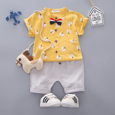 Παιδικό μοντέρνο σετ για αγόρια πουκάμισο και σορτς - δύο μοντέλα