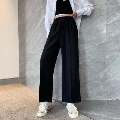 Moodsad naiste pikad laiad elastse vöökohaga püksid