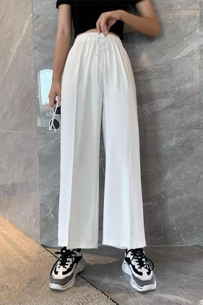 Moodsad naiste pikad laiad elastse vöökohaga püksid