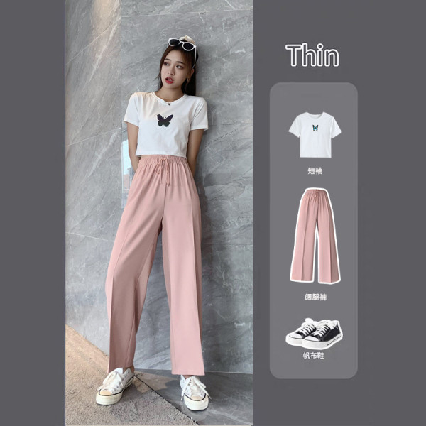 Moodsad naiste pikad laiad elastse vöökohaga püksid