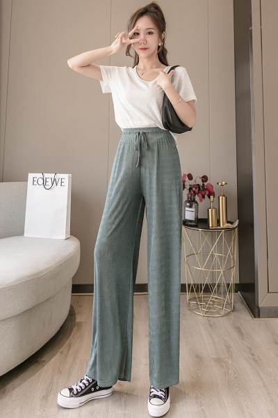 Női nadrág elasztikus derékkal - széles modell