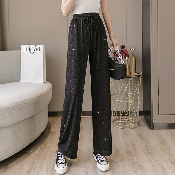 Női nadrág elasztikus derékkal - széles modell