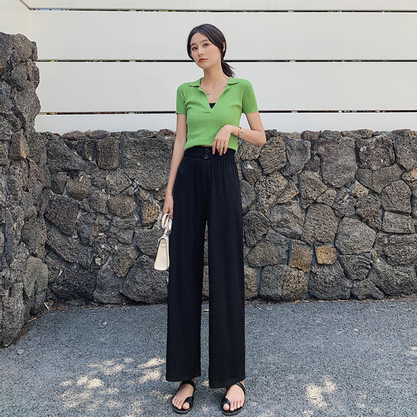 Γυναικείο casual παντελόνι με ψηλή μέσης