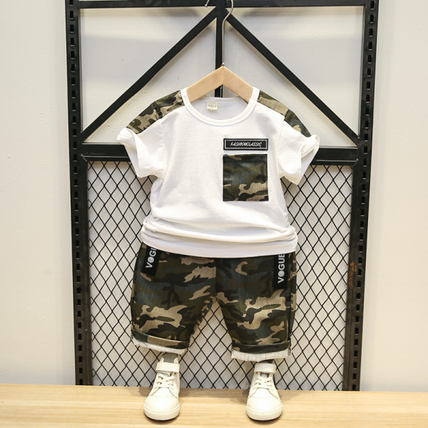 Gyerekkészlet fiúknak kétrészes rövid ujjú blúz + rövidnadrág