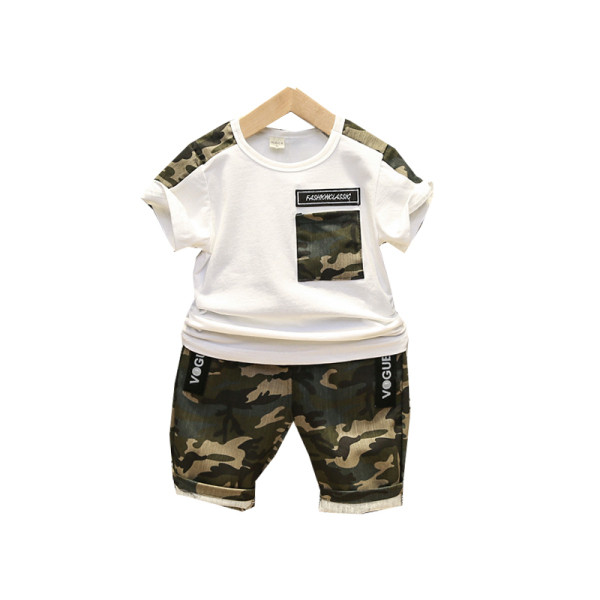 Gyerekkészlet fiúknak kétrészes rövid ujjú blúz + rövidnadrág