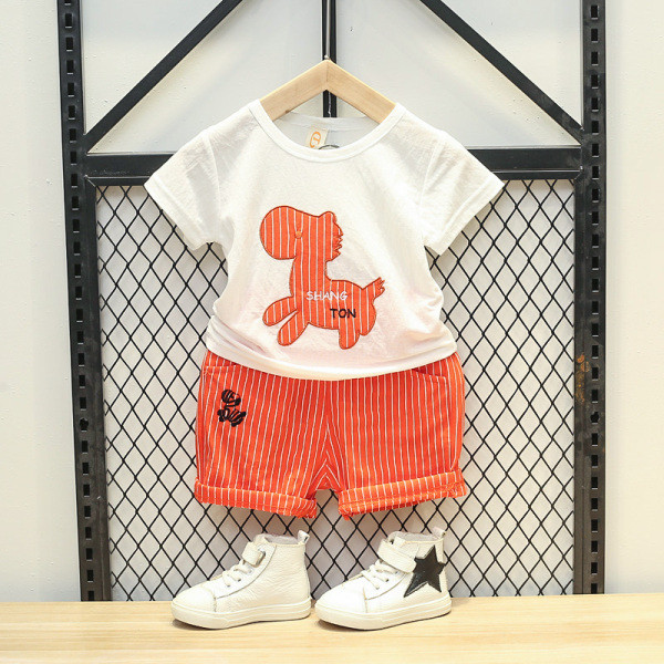 Päevane lastekomplekt poistele pluus + triibulised püksid