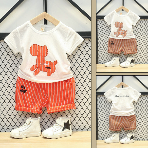 Päevane lastekomplekt poistele pluus + triibulised püksid