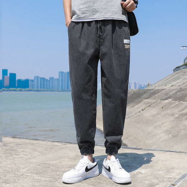 Moodne meeste pikkade teksade lai taskutega mudel