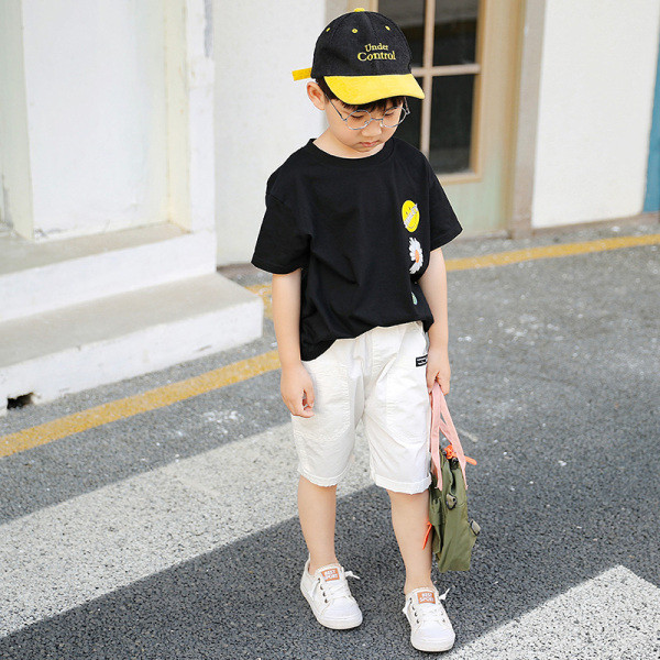 Gyerek 3/4-es nadrág fiúknak zsebbel, gumival