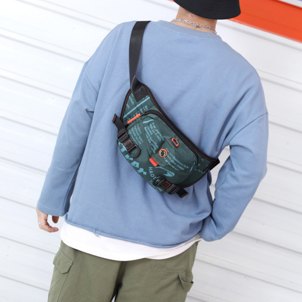 Geanta de zi cu zi pentru barbati din textile cu fermoar si maner lung