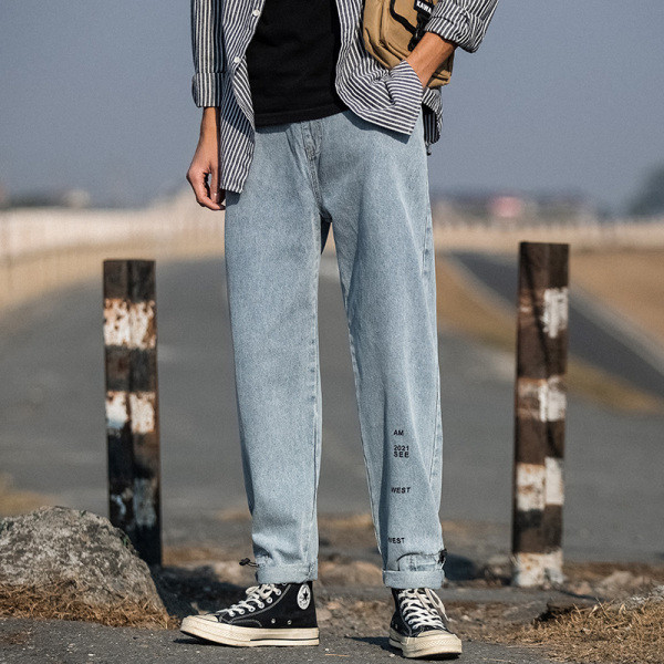 Lezser férfi hosszú farmer széles modell zsebekkel