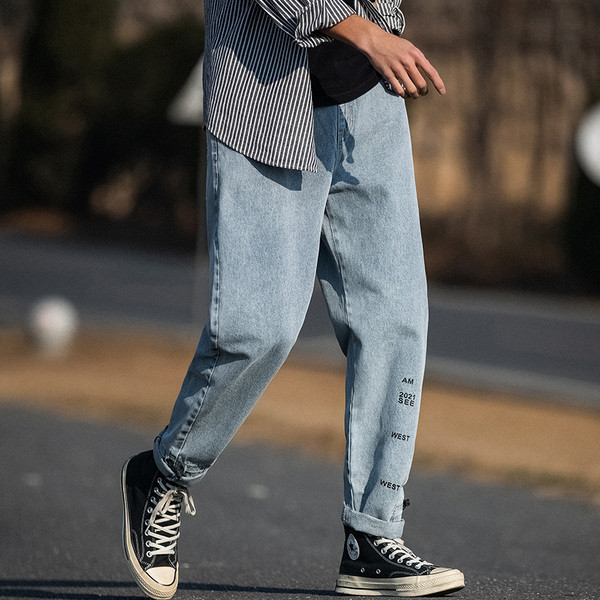 Lezser férfi hosszú farmer széles modell zsebekkel