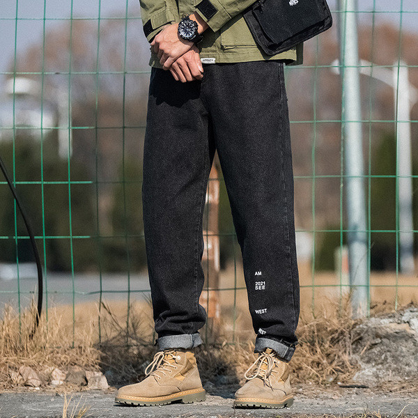 Lezser férfi hosszú farmer széles modell zsebekkel