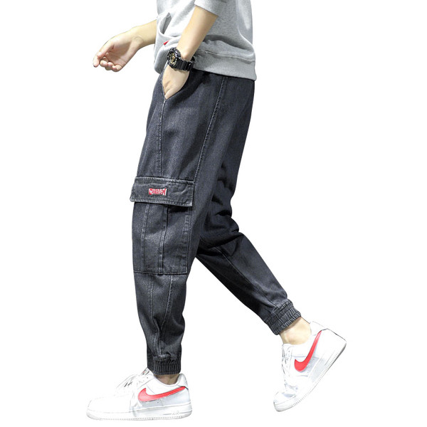 Blugi lungi casual pentru bărbați, cu buzunare laterale și fermoar