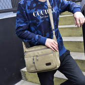 Férfi alkalmi táska hosszú textil fogantyúval