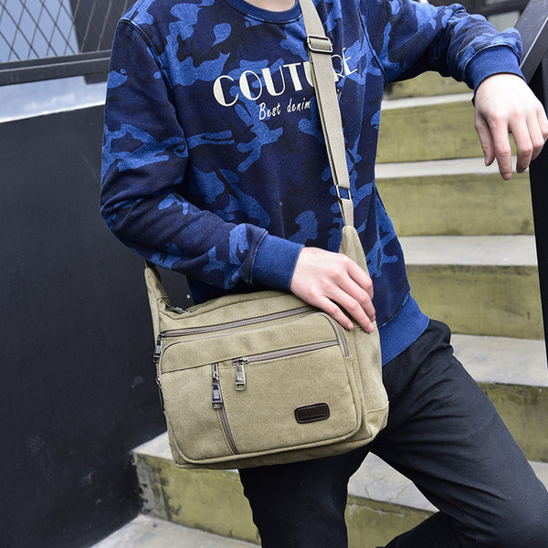 Férfi alkalmi táska hosszú textil fogantyúval