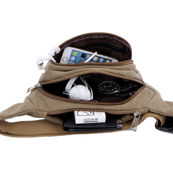 Férfi mindennapi táska cipzárral és textil fogantyúval