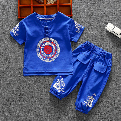 Laste komplekt 7/8 pükstest ja nööpidega pluusist