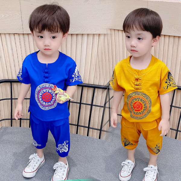 Laste komplekt 7/8 pükstest ja nööpidega pluusist